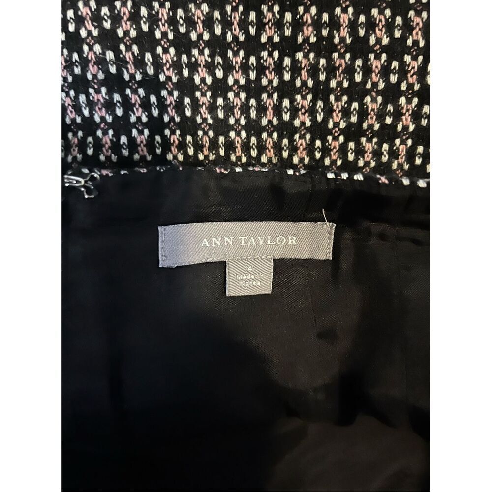 Ann Taylor Wool Blend Blk/Gray/Pink Classic Tweed Business Skir… - Picture 5 of 7